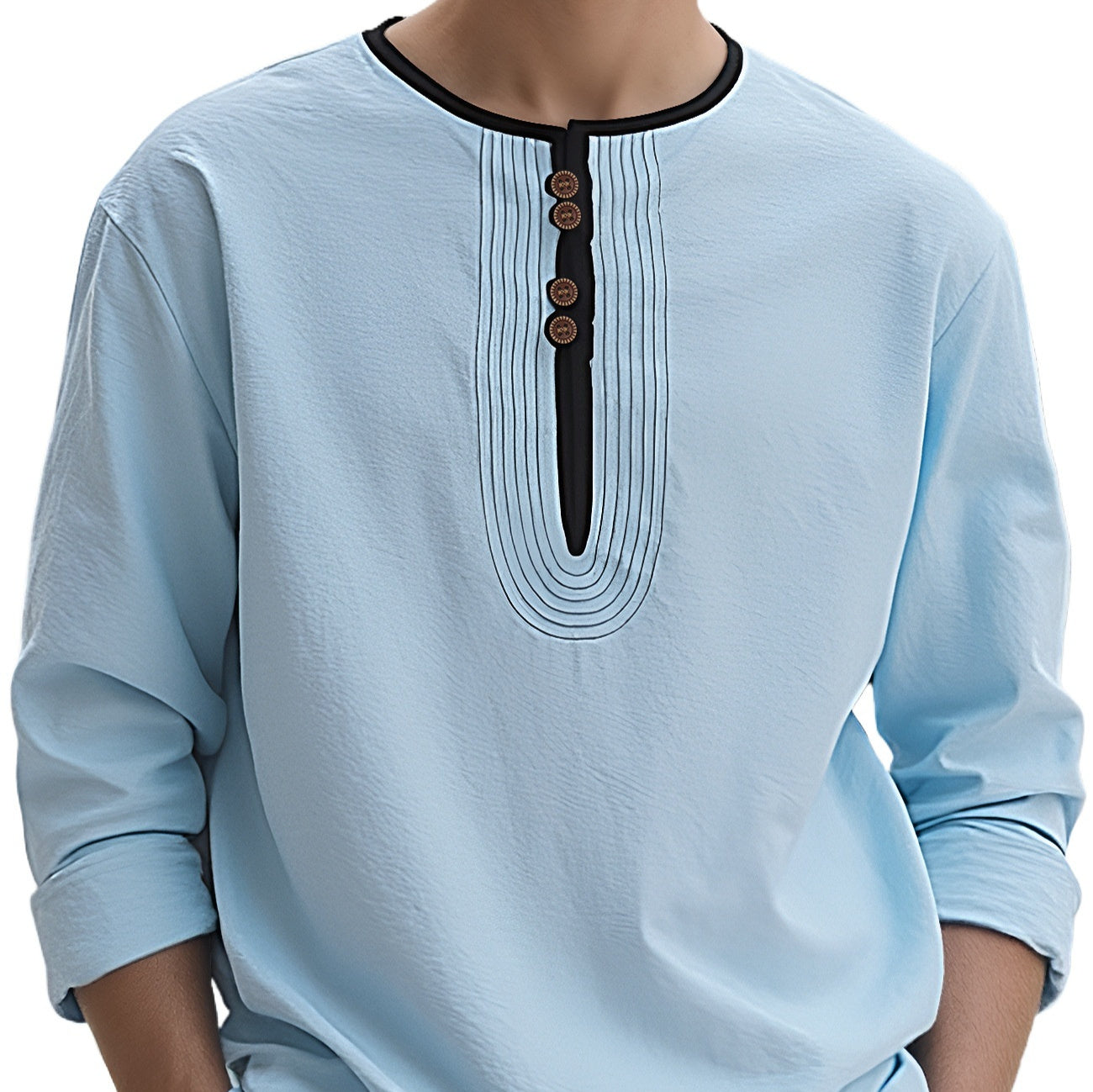 Men's Solid Color Linen Loose Casual Sport Long Sleeve