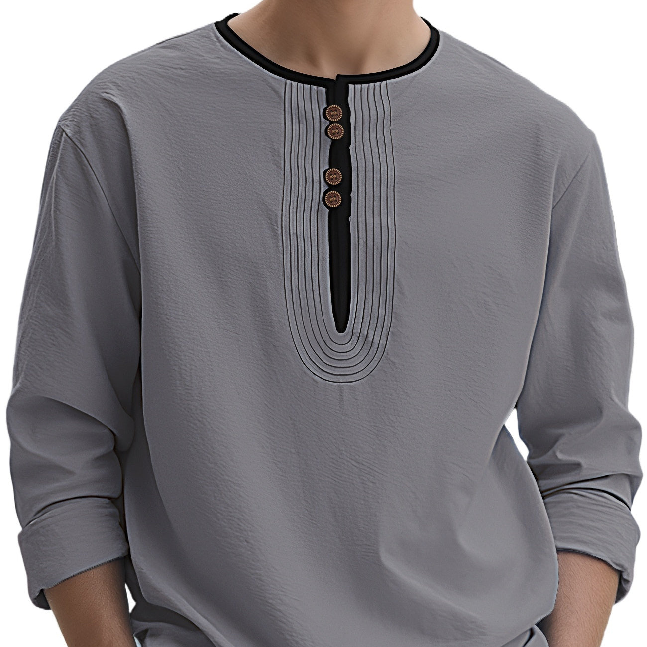 Men's Solid Color Linen Loose Casual Sport Long Sleeve