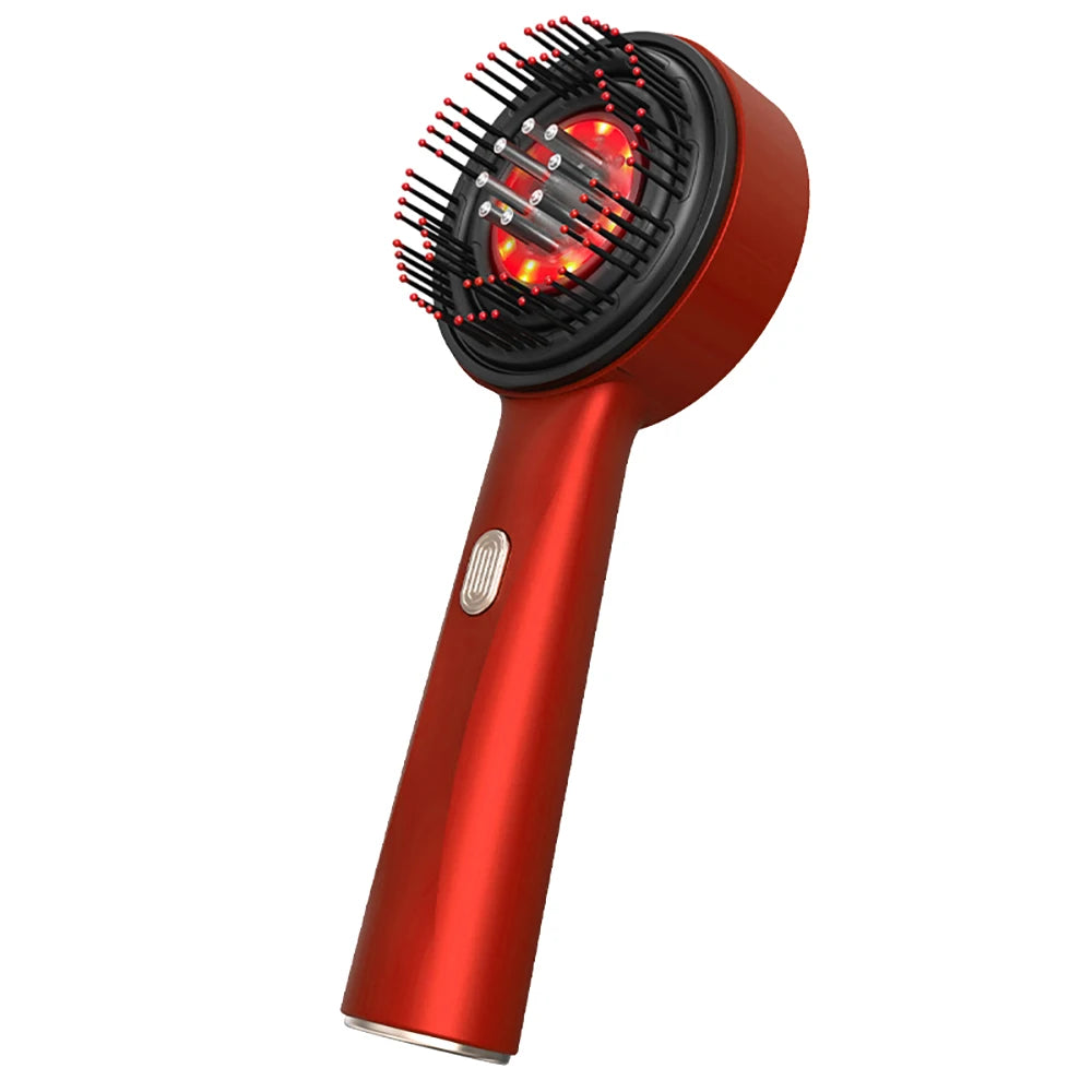 Peigne de Massage Électrique avec Thérapie par Lumière Rouge et Vibration – Brosse de Cuir Chevelu pour la Pousse des Cheveux, Anti-Chute, Applicateur d’Huile ou de Sérum Capillaire