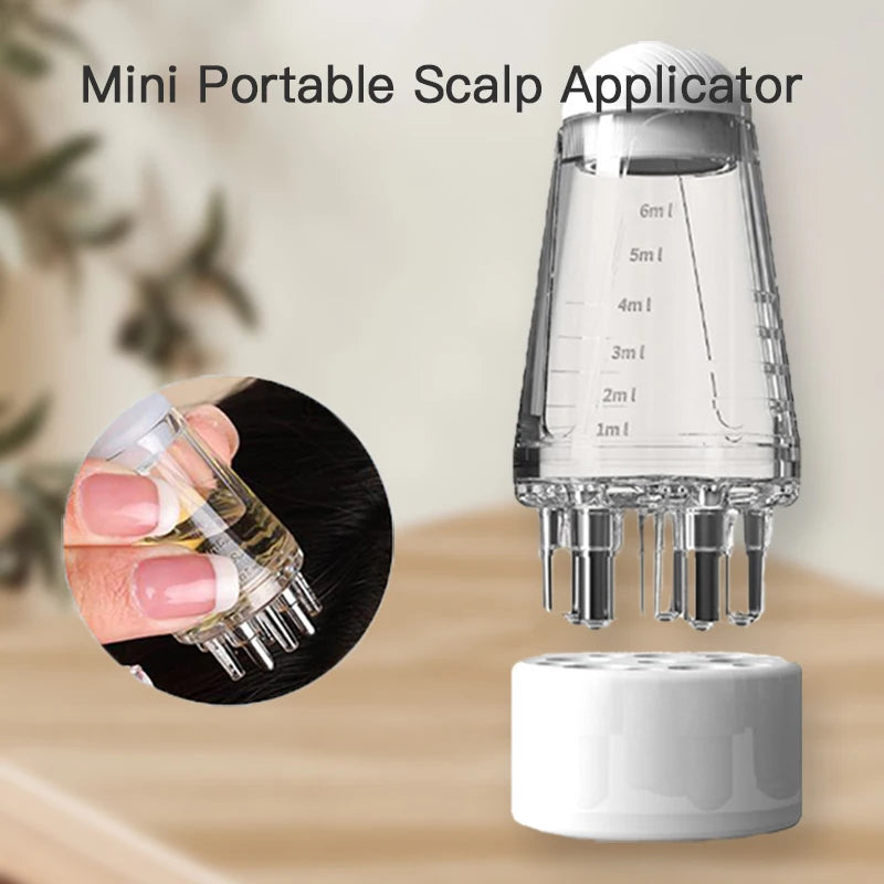 Mini peigne applicateur de liquide portable pour le cuir chevelu – peigne à massage des racines des cheveux pour l’application de traitement/médicament favorisant la pousse des cheveux.