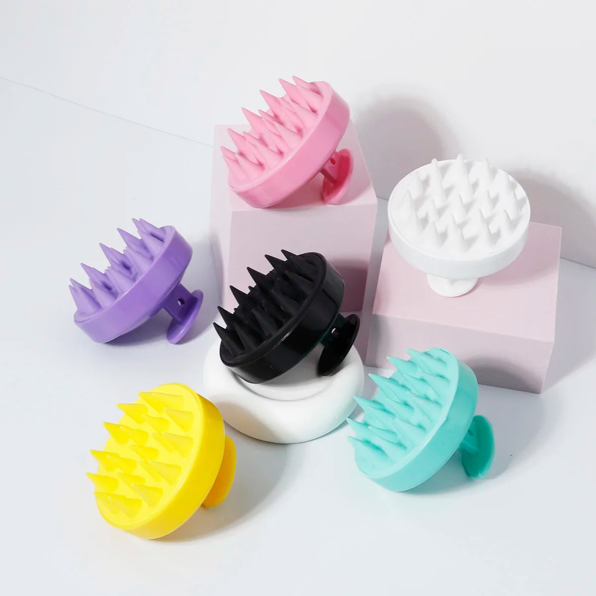 Brosse de Massage en Silicone pour le Cuir Chevelu – Brosse à Shampooing, Nettoyage en Profondeur des Racines des Cheveux et du Cuir Chevelu, Soulage les Démangeaisons, Brosse de Bain et de Massage Corporel