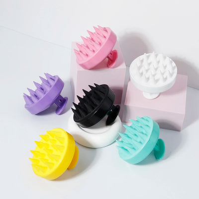 Brosse de Massage en Silicone pour le Cuir Chevelu – Brosse à Shampooing, Nettoyage en Profondeur des Racines des Cheveux et du Cuir Chevelu, Soulage les Démangeaisons, Brosse de Bain et de Massage Corporel