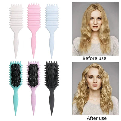 Brosse de Coiffage pour Cheveux Bouclés – Brosse à Boucles pour Salon – Pour Coiffer et Façonner les Boucles – Réduit la Traction – Pour Hommes et Femmes
