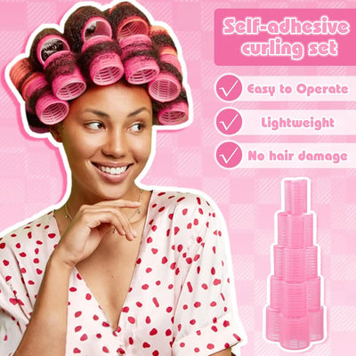 33 Rouleaux/Boucles de Cheveux Auto-agrippants – Sans Chaleur, avec Pinces et Peigne à Queue – Pour Cheveux Longs, Mi-longs et Courts