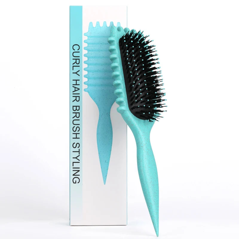 Brosse de Coiffage pour Cheveux Bouclés – Brosse à Boucles pour Salon – Pour Coiffer et Façonner les Boucles – Réduit la Traction – Pour Hommes et Femmes