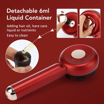 Peigne de Massage Électrique 3 Modes – Peigne Portable avec Laser Rouge pour Follicules Capillaires, avec Applicateur d’Huile Essentielle