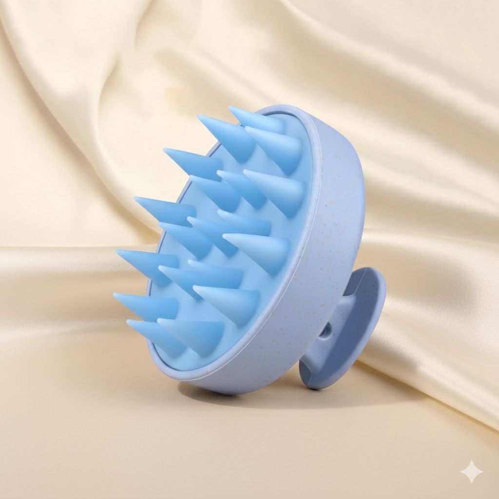 Brosse de Massage en Silicone pour le Cuir Chevelu – Brosse à Shampooing, Nettoyage en Profondeur des Racines des Cheveux et du Cuir Chevelu, Soulage les Démangeaisons, Brosse de Bain et de Massage Corporel