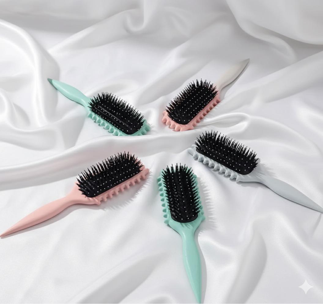 Brosse de Coiffage pour Cheveux Bouclés – Brosse à Boucles pour Salon – Pour Coiffer et Façonner les Boucles – Réduit la Traction – Pour Hommes et Femmes