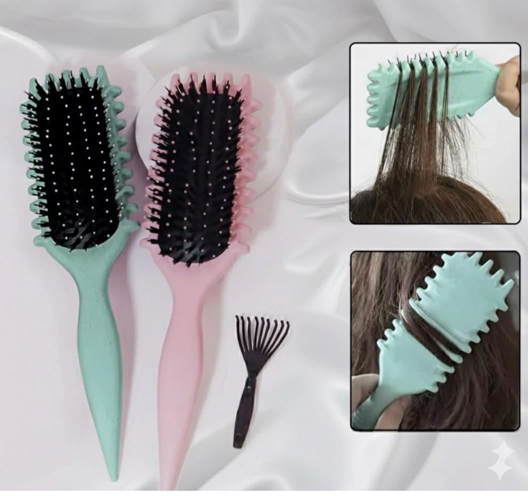 1 Brosse de Coiffage pour Définition des Boucles – Brosse Anti-Rides pour Cheveux Bouclés Humides et Emmêlés – Peigne pour Coiffer les Boucles – Outil de Styling pour Cheveux Bouclés
