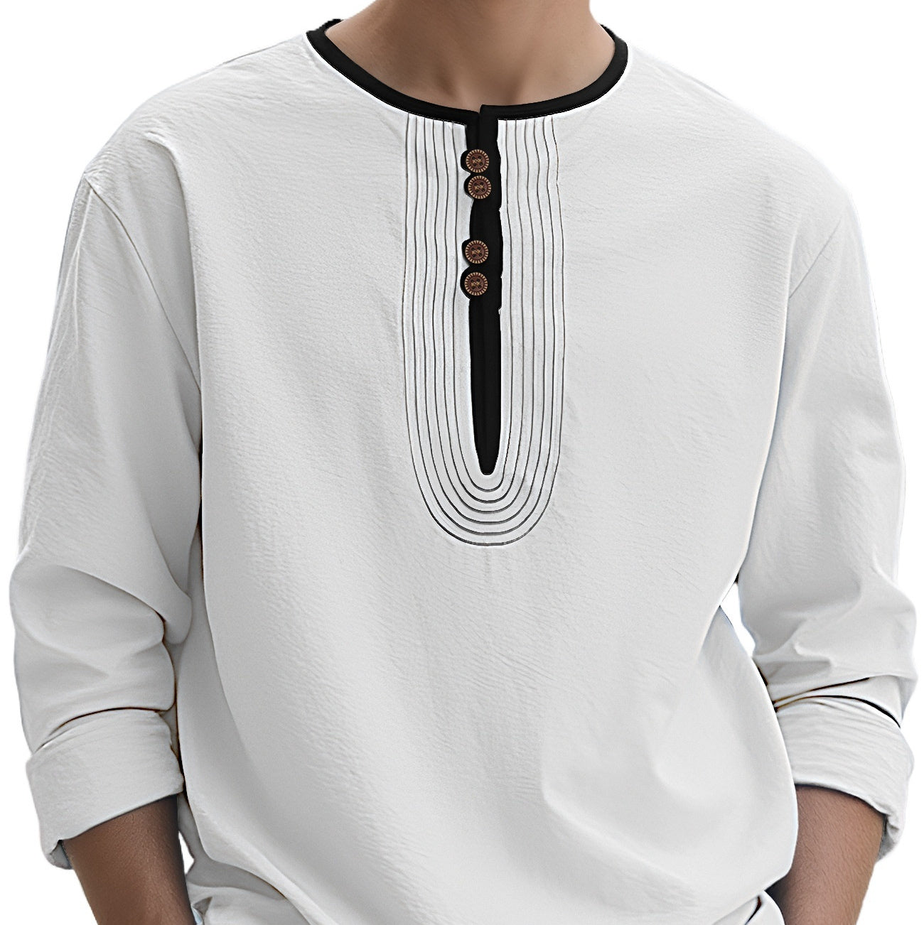 Men's Solid Color Linen Loose Casual Sport Long Sleeve