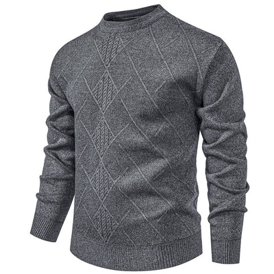 Fleece-lined Thick Round Neck Knitted Undershirt