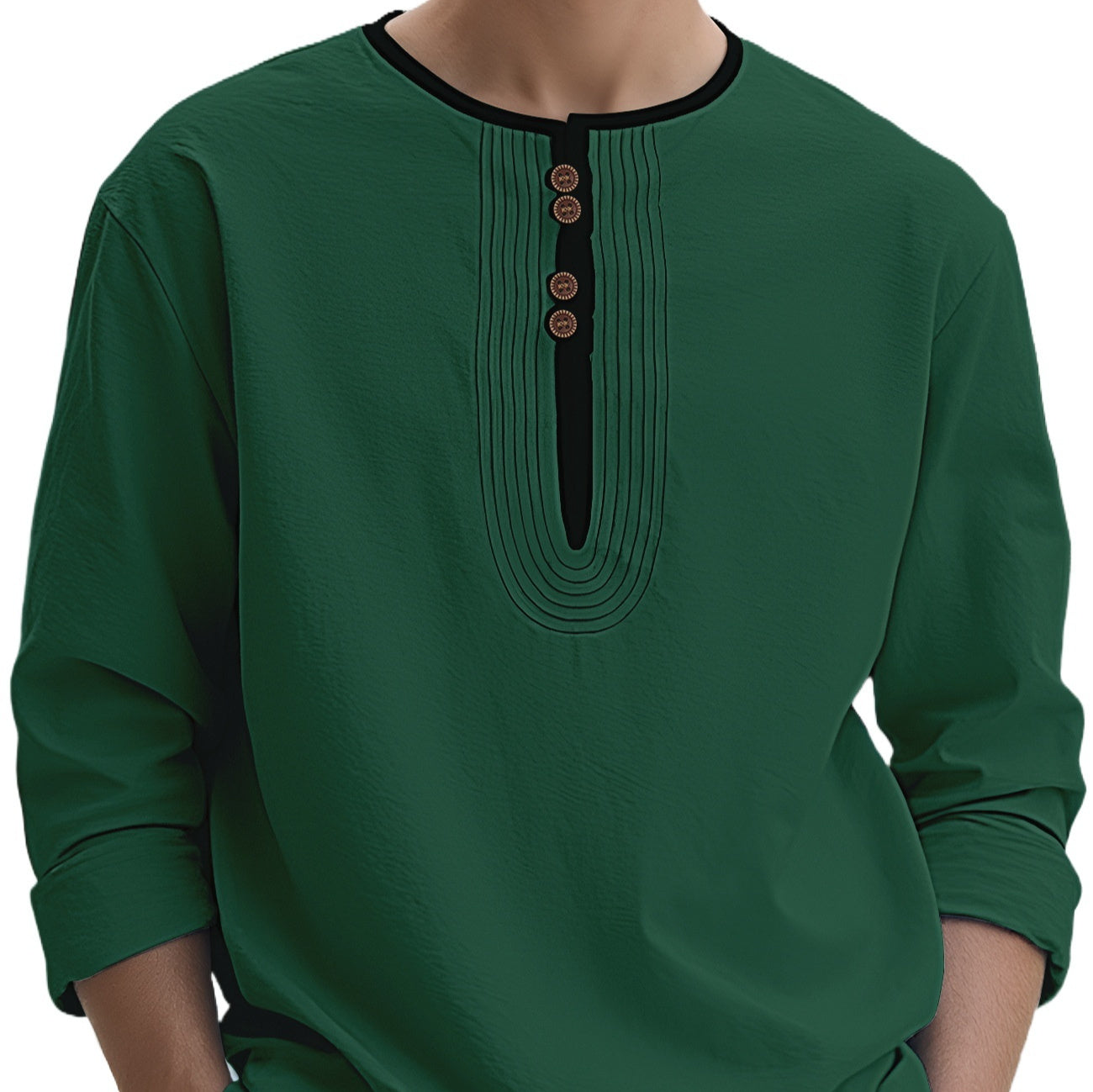 Men's Solid Color Linen Loose Casual Sport Long Sleeve