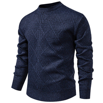 Fleece-lined Thick Round Neck Knitted Undershirt